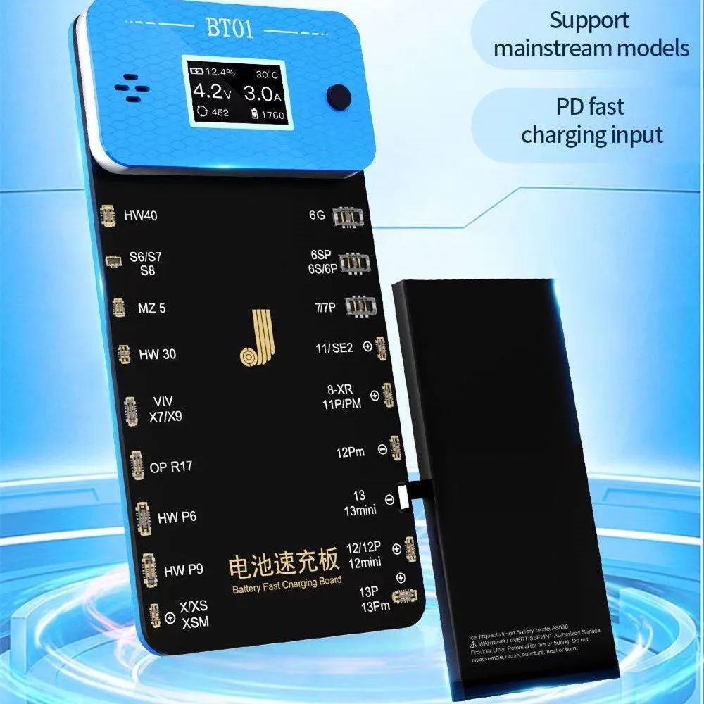 JCID BT01 Battery Fast Charging Board With Max 3A For IP 6 7 8 Plus X Xs Max 11 12 13 Pro Max Battery Use Safe No Damage