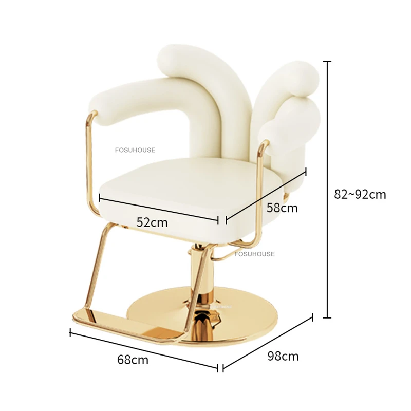 Professional Beauty Salon Barber Chairs Cream Style Hairdressing Chair Designer Salon Furniture Hair Salon Lift Swivel Armchair