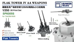 BUNKER SP6005S German Flak Tower IV AA Weapons model kit