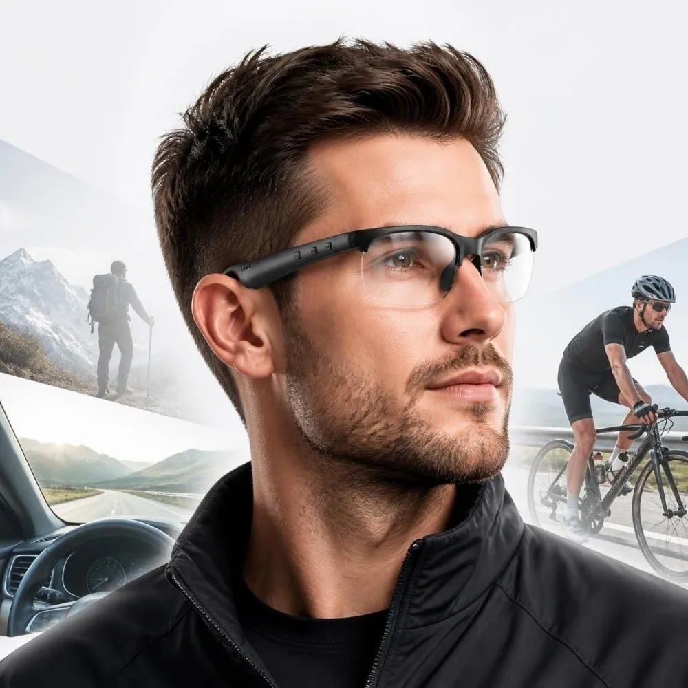 Wireless Earbuds Smart Glasses Open Ear Design Anti-touch Technology Smart Audio Glasses Rechargeable Touch Control