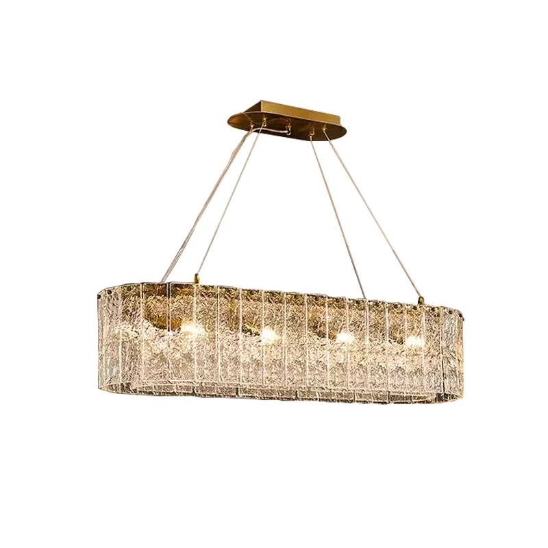 

New Postmodern Luxury Creative Water Ripple Glass LED Chandelier Lighting,Suspension fixture Home Decor Brass Dining room