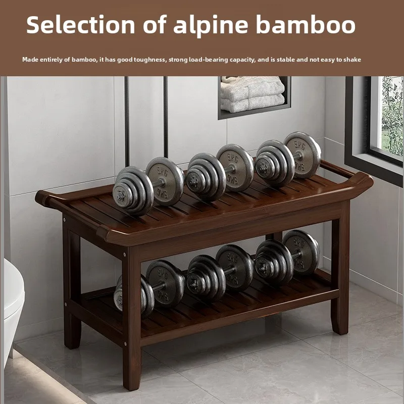 

Multi-functional Nanzhu bath stool multi-functional household multi-layer low stool living room small footstool square stool