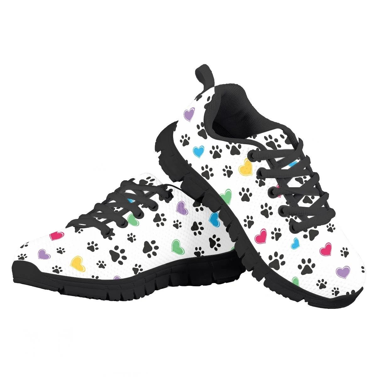 Kawaii Cute Dog Paw Pattern Children's Running Shoes Spring Autumn Outdoor Travel Sneakers Mesh Shock Absorbing Running Shoes