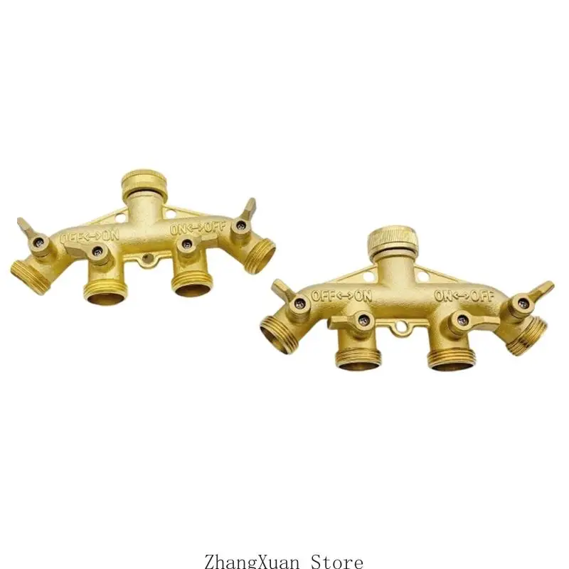 

Portable Sturdy 4 Way Hose Splitters with Individual Valves Control for Water Flows Regulation Rustproof Construction