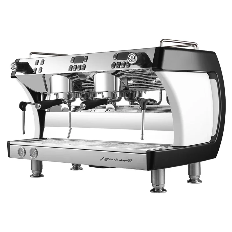 Gemilai G3201 Retro Parts Cappuccino Industrial Professional 2 Group Espresso Coffee Machine Stainless Steel for Coffee Shop