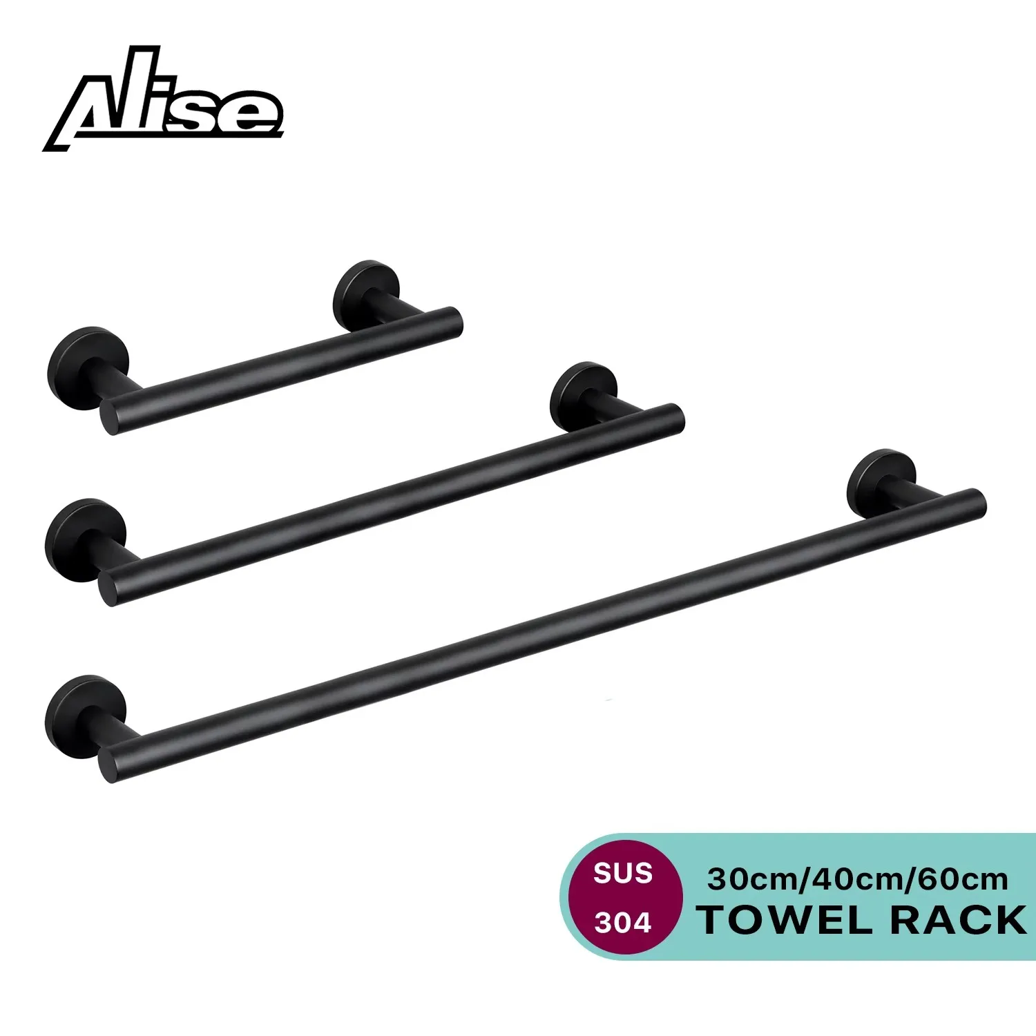 30/40/60/80cm Towel Holder Towel Rails Wall Mount Rack Bathroom Towel Bar 304 Stainless Steel Towel Shelf Bathroom Accessories