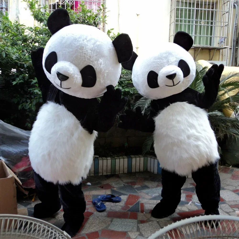 Costume da orso di Natale Costume da mascotte panda cinese Carnevale di Halloween Fancy Party Puntelli Cosplay Regali di compleanno