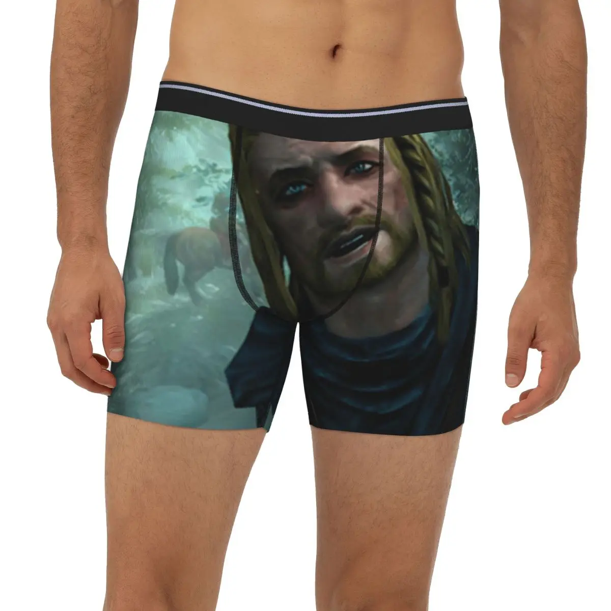 

Hey You You'Re Finally Awake Skyrim Long Boxer Underpants Short Male Panties Ventilate Underwear for Homme Man Boyfriend Gifts