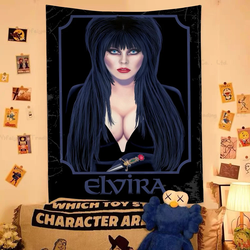 

E-Elvira Mistress Of The Dark Colorful Tapestry Wall Hanging Cheap Hippie Wall Hanging Tapestries Mandala Wall Hanging Sheets