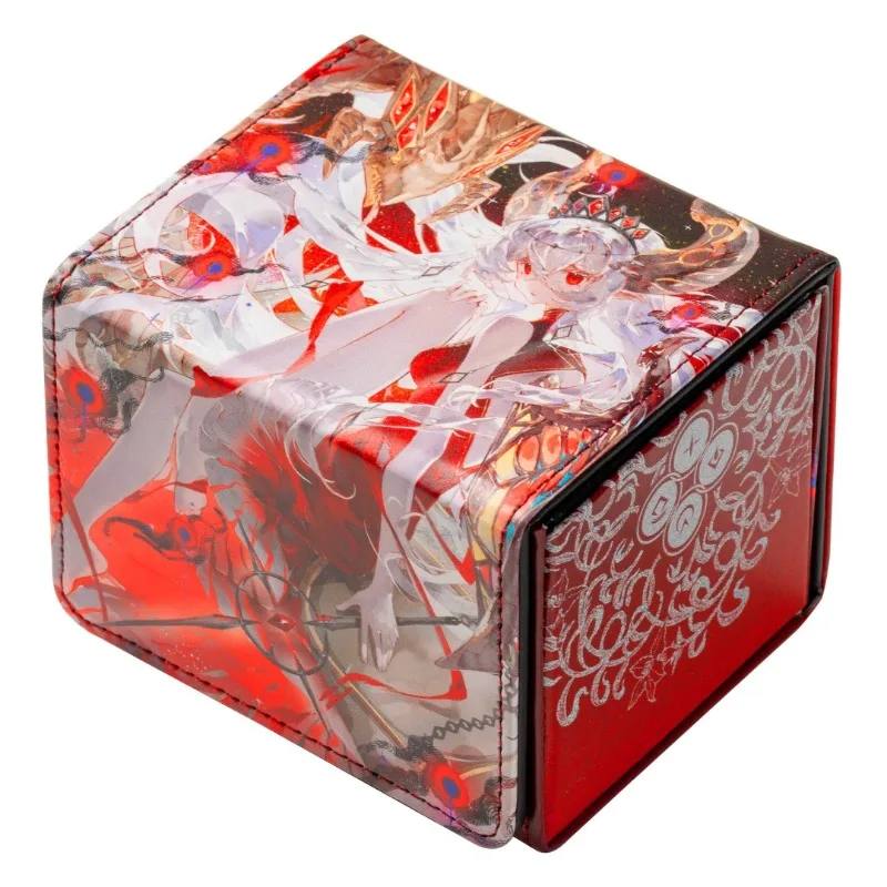 Yu-Gi-Oh! Unchained Ogre Shara Theme Diy Magnetic Leather Card Box TCG Trading Card Game Collection Card Storage Box Toy Gift
