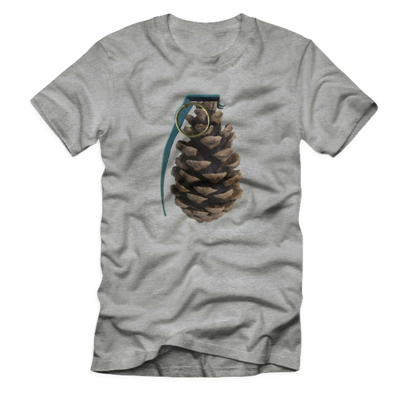 Funny Austria Bio Eco Fir Cones Hand Grenade T Shirt. High Quality Cotton, Loose, Large Sizes, Breathable Top, Casual T-shirt