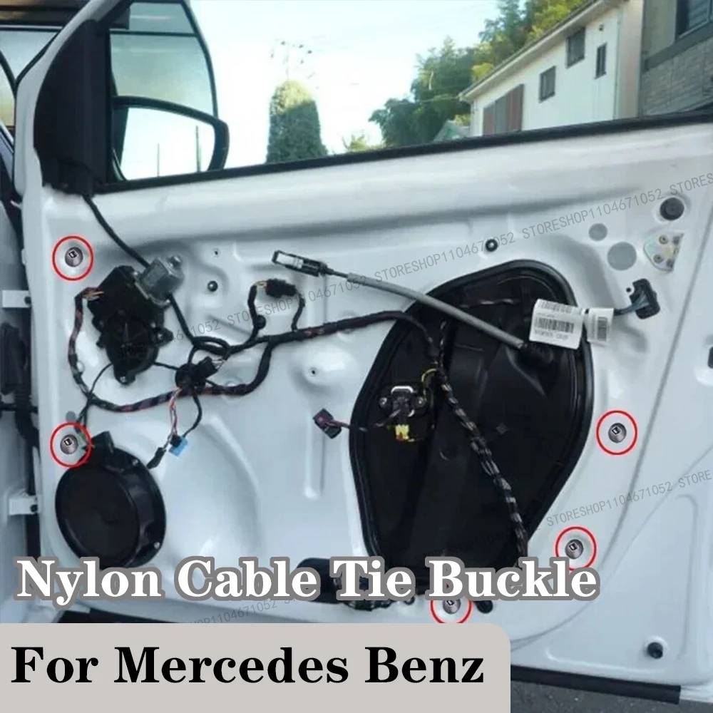 

For Benz Nylon Cable Tie Buckle Auto Fastening Straps Multi-Purpose Cable Clip Heavy Duty Self-Locking Nylon Zip Ties Holder