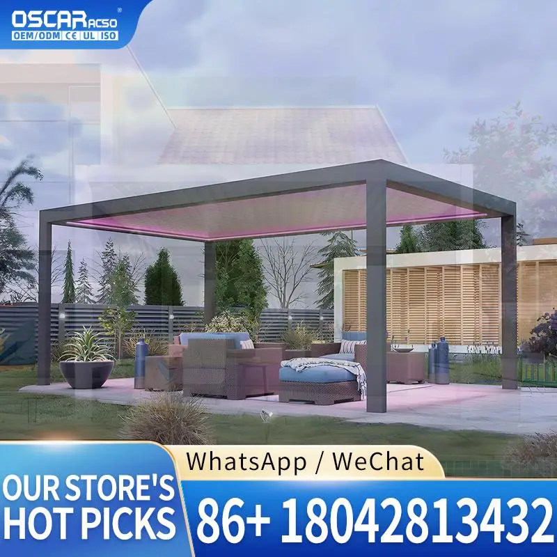 Easy Assembly Motorized Bioclimatic Customized Aluminium Pergola Gazebo for Garden Terrace Patio pergola