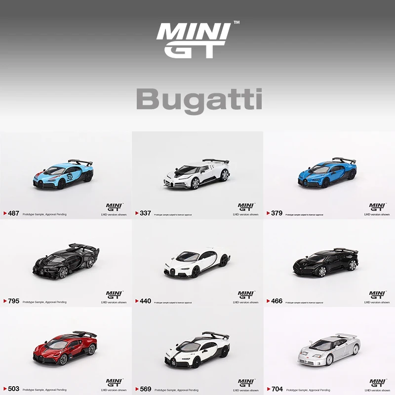 Minigt 1:64 bugatti vgt chiron divo centodieci eb110 gt escuro diecast modelo de carro brinquedos