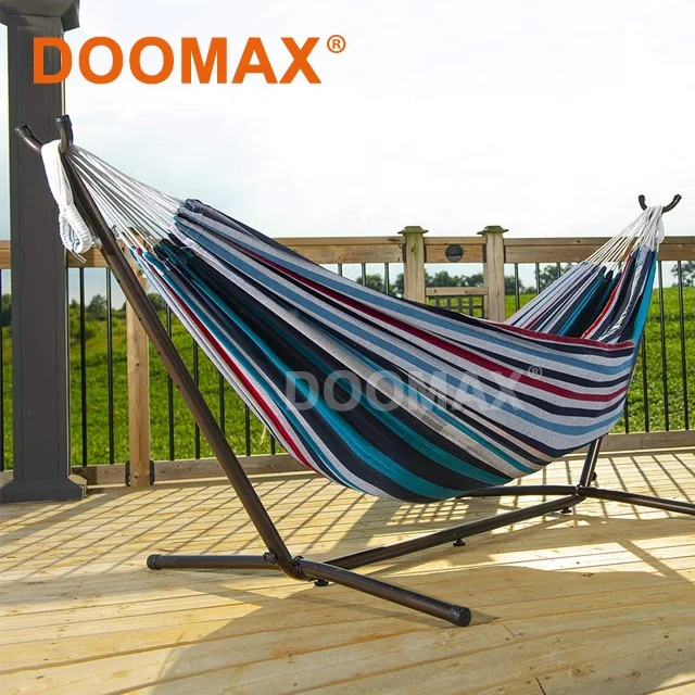 Luxury Design Portable Cotton Hammock with Metal Stand