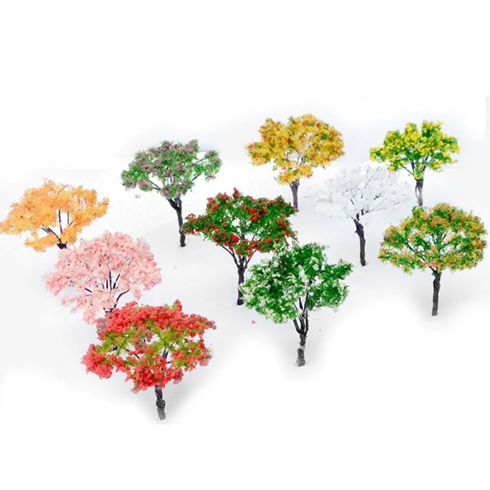 5pcs Artificial Pink Iron Wire Flower Tree 6.5cm Metal&Plastic Home Houses Decoration Miniature Fairy Garden Tree