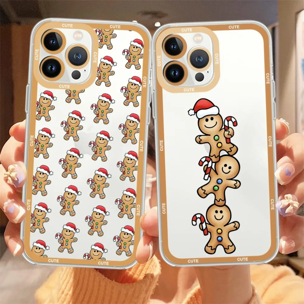 Gingerbread Man Christmas Phone Case  For iPhone 15 13 14 12 11 Pro Max X XR XS Max