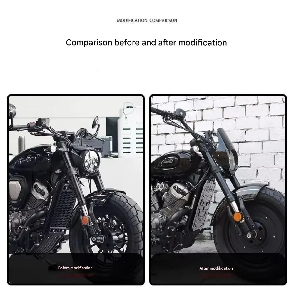 ل Benda Chinchilla 500/450 التحديثية المصابيح الأمامية الأصلية خنزير رئيس هود الجبهة الرياح منحرف غطاء الزخرفية الملحقات #6