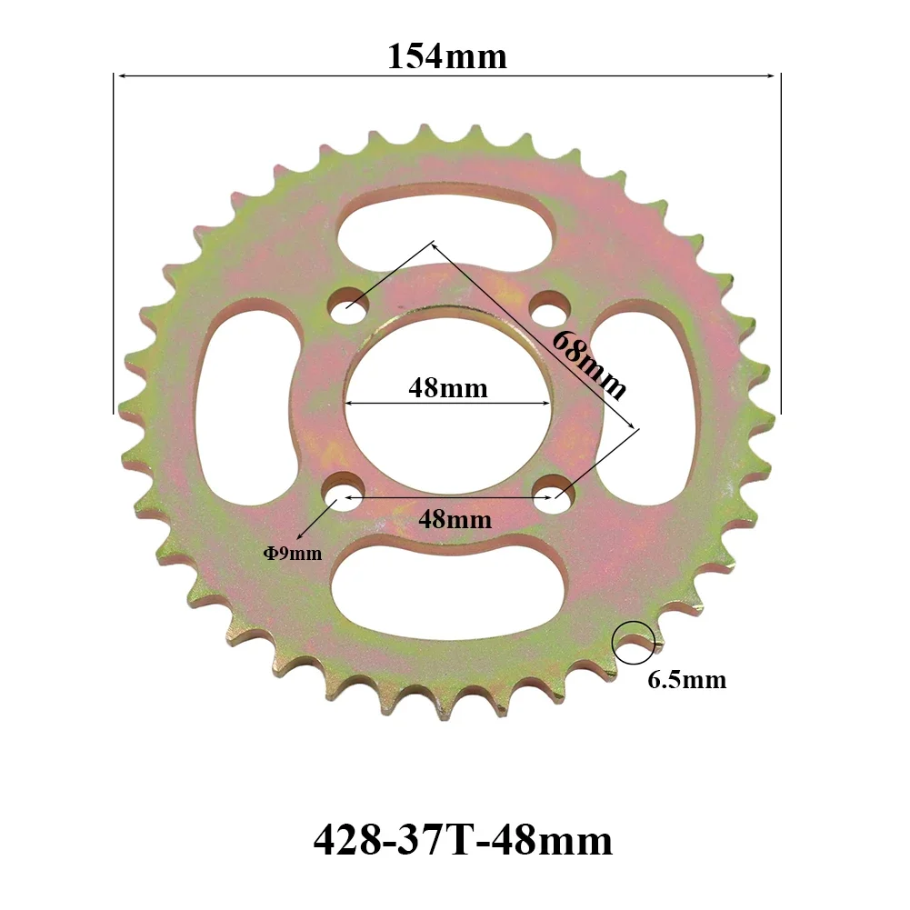 428 Chains 37T/40T/41T/43T/48T 37MM-76MM Motorcycle Chain Sprockets Rear Back Sprocket Cog For 110cc 125cc 140cc Dirt Pit Bike