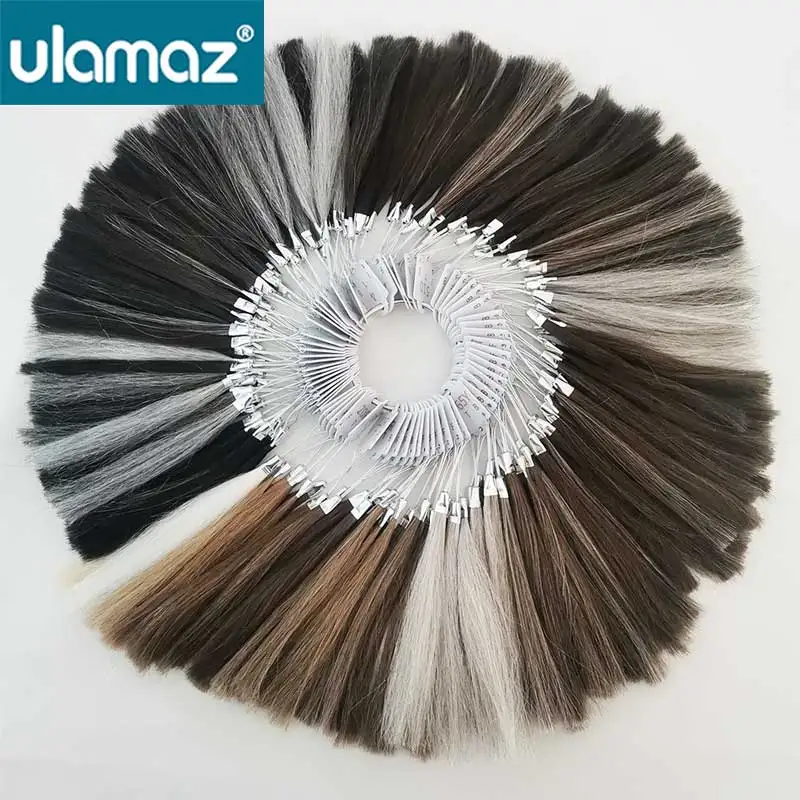 Cor Anel Roda para Extensões De Cabelo Humano, salão De Cabelo Tingimento Amostra Gráfico Swatches Anéis