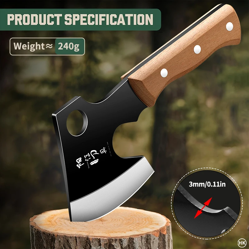 Cuchillo para forja manual de acero con alto contenido de carbono para exteriores, cuchillo para cortar, cuchillo de corte, cuchillo especial para cortar huesos U9195, 1 ud.