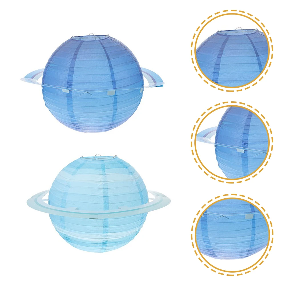 

2pcs Foldable Hanging Space Party Decorations For Birthday Theme Events Premium Lighted Orb Globe