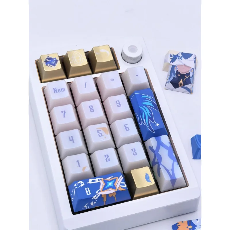 Honkai: ชุดปุ่มกด Star Rail Sunday โปรไฟล์เชอร์รี่แบบกําหนดเอง PBT Pearlescent Amine Point KeyCap สําหรับการเล่นเกมคีย์บอร์ดแบบกลไก