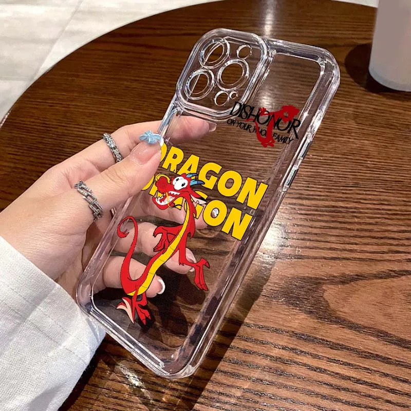 ديزني مولان موشو الكرتون قضية الهاتف لابل آيفون 17 الهواء 16e 16 15 14 13 12 11 ميني برو ماكس زائد غطاء ناعم شفاف #6