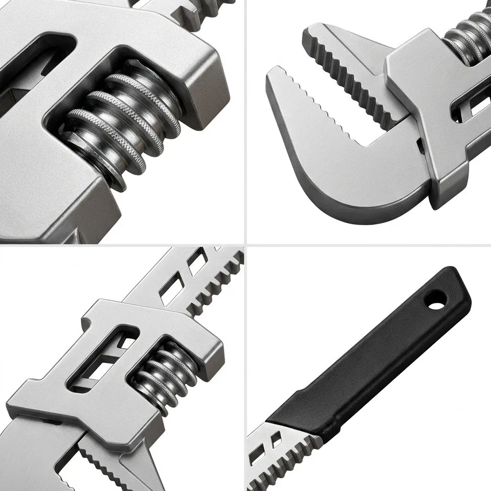 Precision Adjustable Wrench High Carbon Steel 10 Inch 12 Inch 15 Inch Wide Jaw Opening Fast Locking Swivel Function