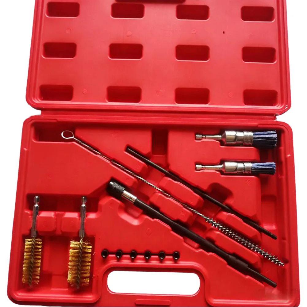Diesel Injector Bracket Engine Pipe Brush Fuel Injector Cleaning Kit  Rust Resistant Diesel Injector Seat Cleaning Brush Tool view 3