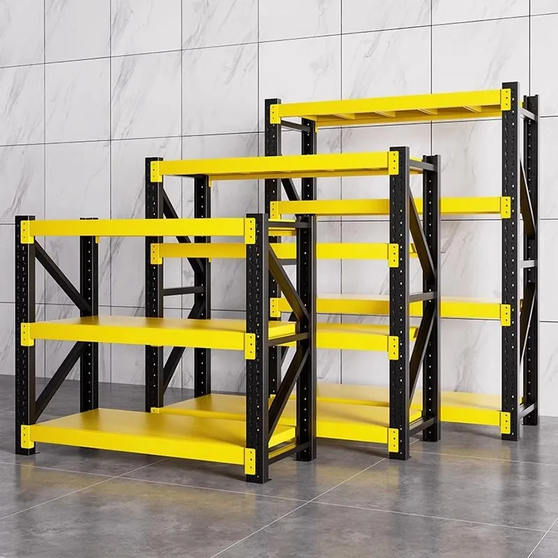 Three-Arrow Home Use Steel Structure Shelf Carriage Storage Rack Multi-Layer Balcony Storage Organizer Household Shelf