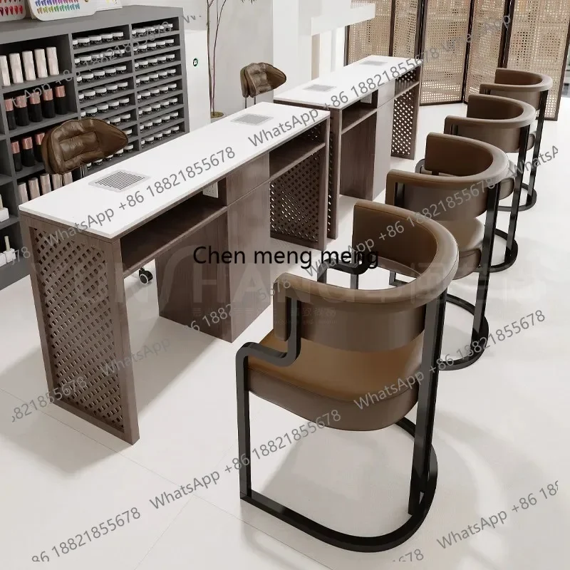 

F150 Japanese Wood Storage Manicure Table Mid-century Style High-end Vacuum Cleaner Equipped Manicure Table Nail Salon Furniture