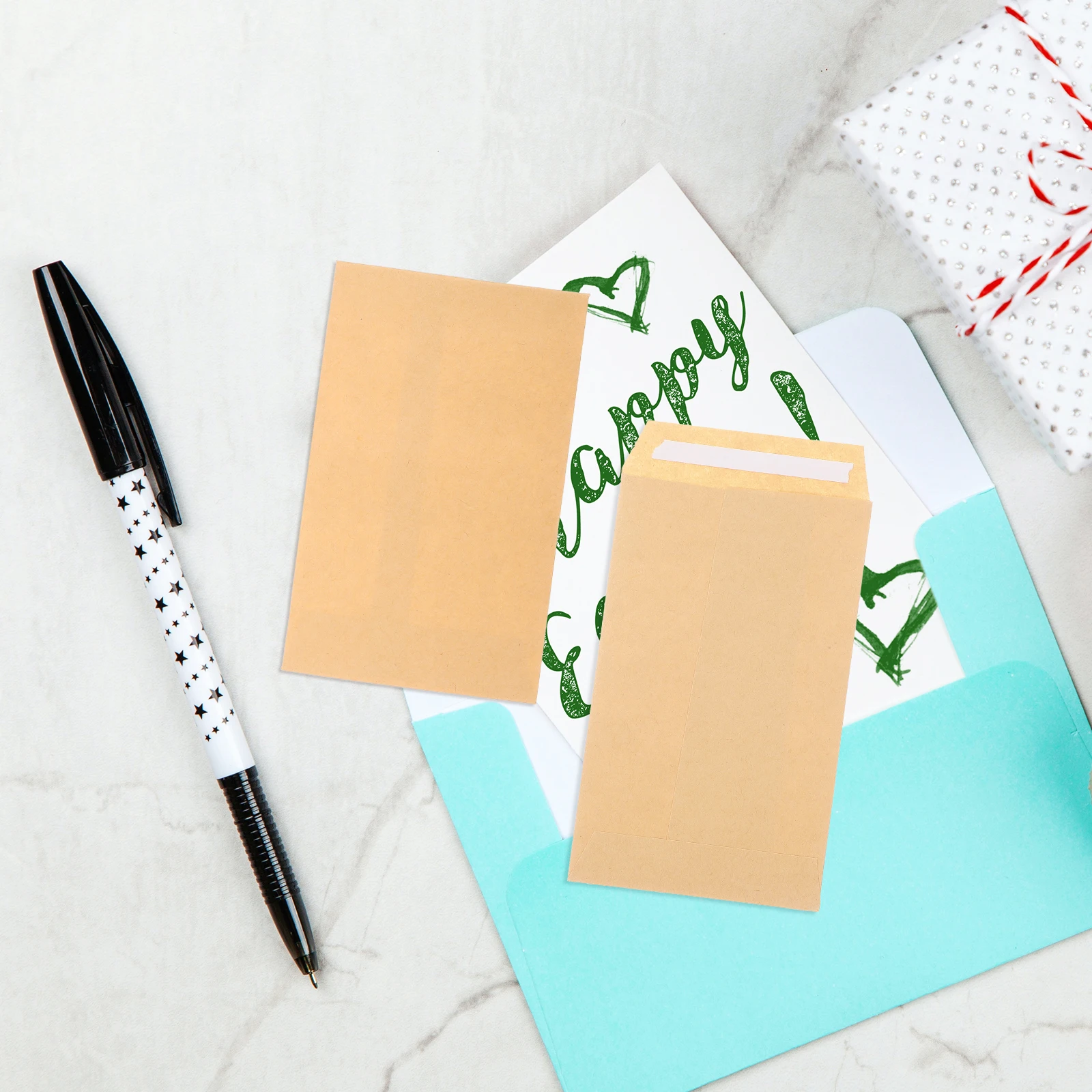 

100 Pcs Envelope Bags Self Adhesive Cash Storage Organizer Khaki Colored Money Saving Challenge Envelopes Paper-envelope Travel