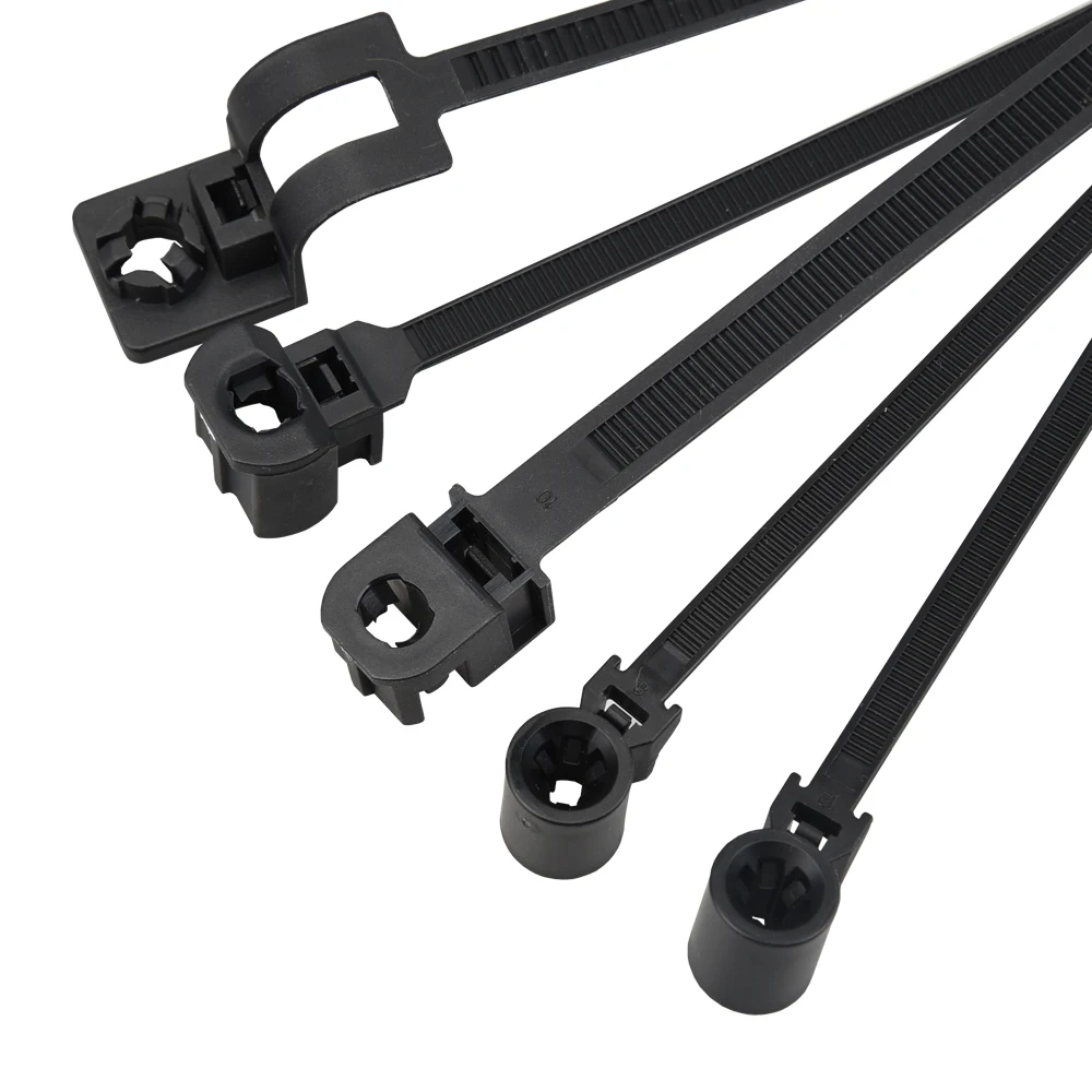 20 buah pengikat kabel mobil nilon hitam tali kabel otomatis mobil Push Mount pengikat kawat penahan klip penjepit tahan air