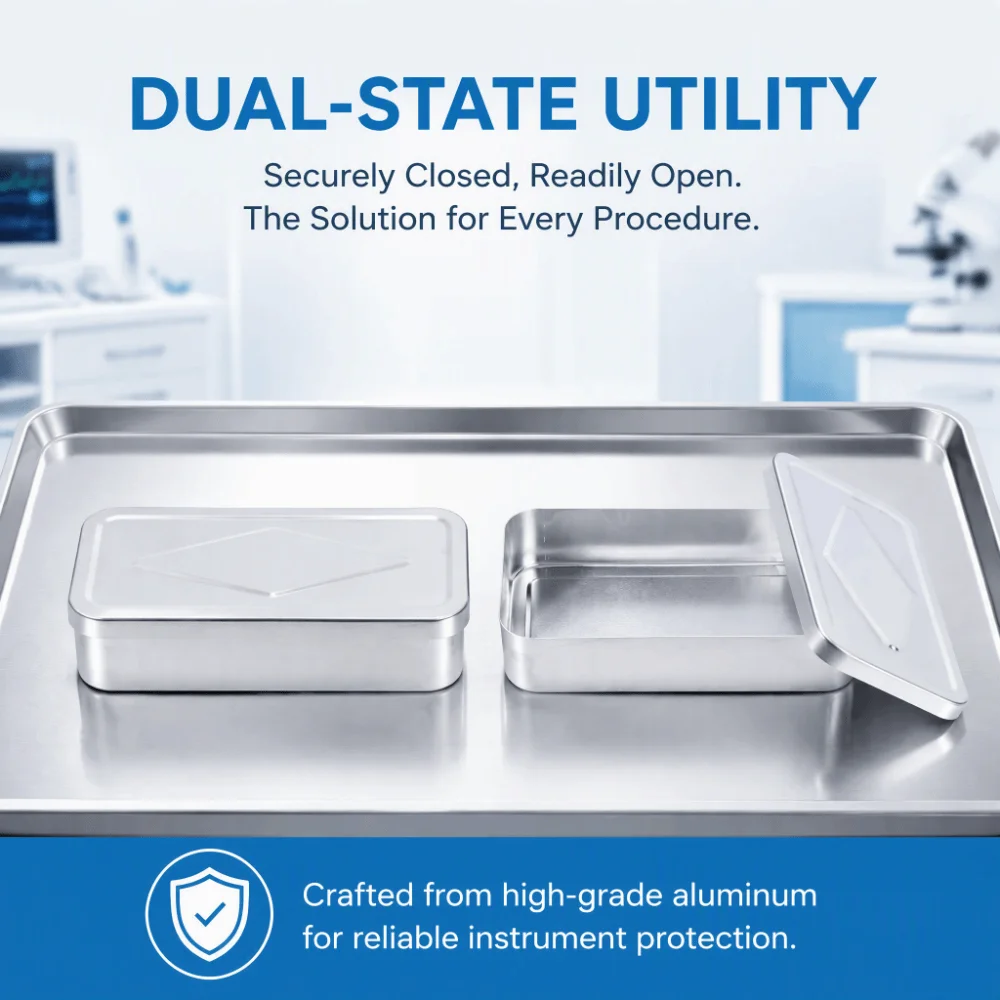 Effective Aluminum Veterinary Box Silver Durable Storage Box Round Edge Instrument Box Livestock