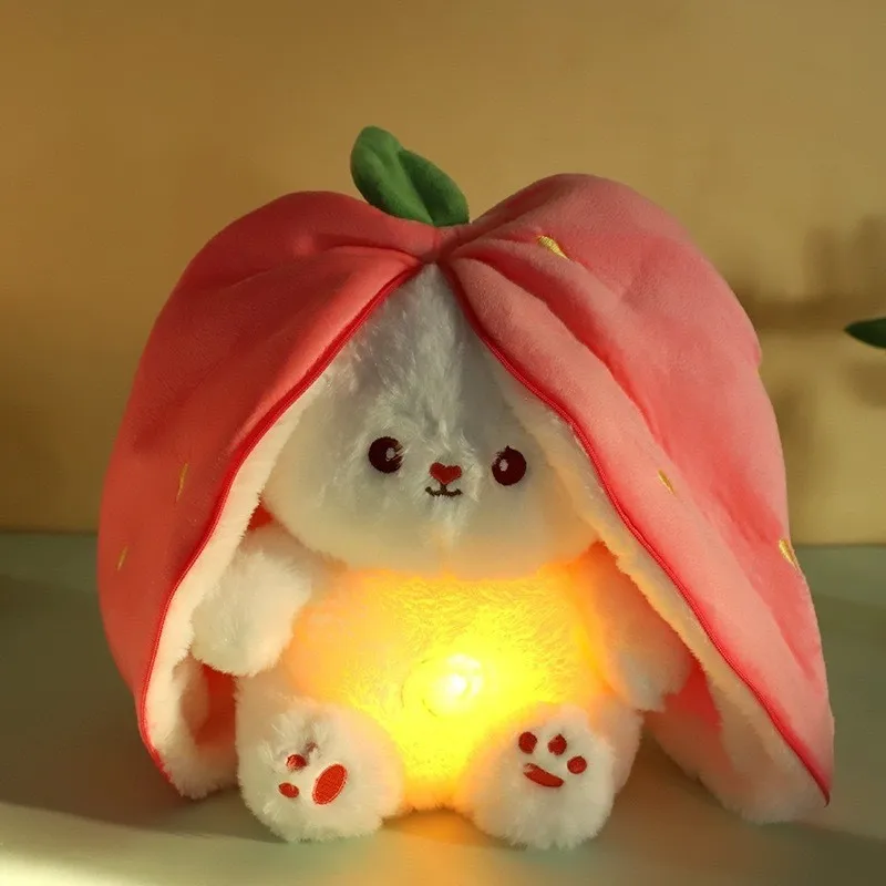 The new four-speed movement will breathe and glow, cute koala sucking strawberry radish rabbit children\'s soothing doll