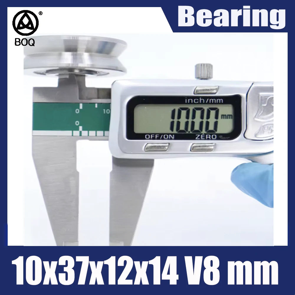 V10371214 V Groove Sealed Ball Bearing (4PCS) 10*37*12*14 MM Pulley Wheel Bearings V6/3 V7/3 V8/3 Guide Track Rlooer Bearing