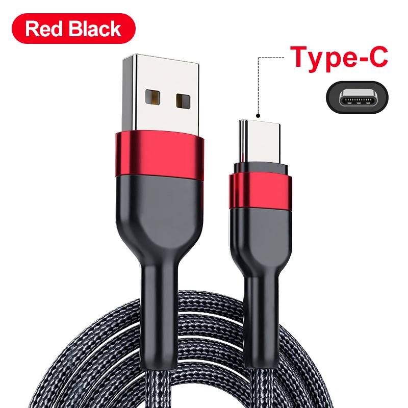 Fast Charger Type C Cable USB C Nylon Cable For Xiaomi Huawei Oneplus Poco Samsung Iphone 15 16 USB C charger Data Cable