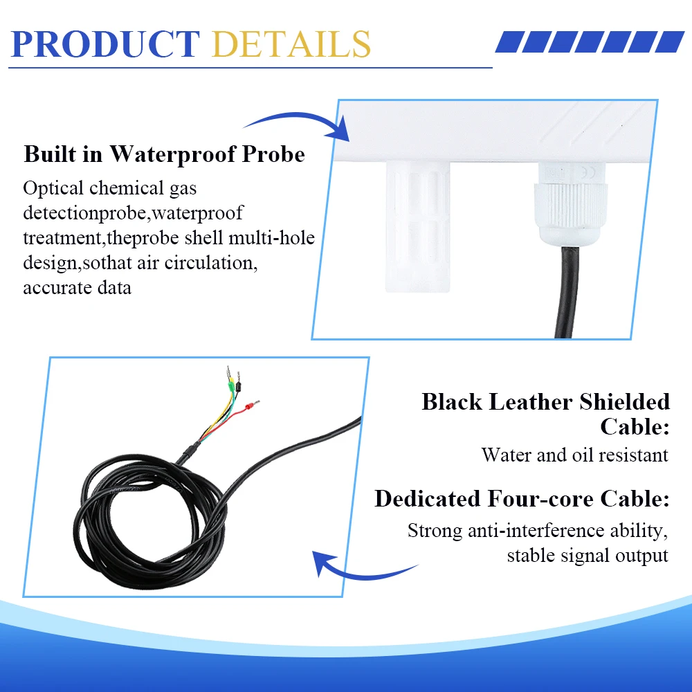 NEW TVOC Gas Detector Sensor Air Quality Transmitter RS485 0-5V 0-10V 4-20MA Output Environmental Monitor