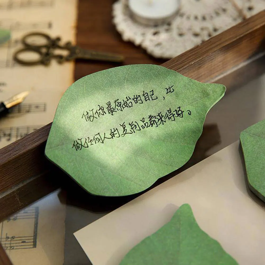 وسادات مذكرة على شكل أوراق خضراء بتصميم نباتي واقعي يدوم طويلاً لتزيين المنزل والمكتب والمدرسة والمكتب الجمالي #2