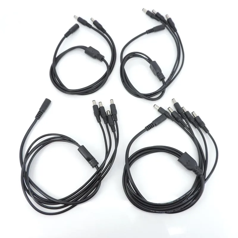 DC Power Jack 5.5x2.1mm DC Power Cable 1 Female to 2,3,4,5 way Male 70cm 5A Plug Splitter Adapter for CCTV Camera LED Strip R23