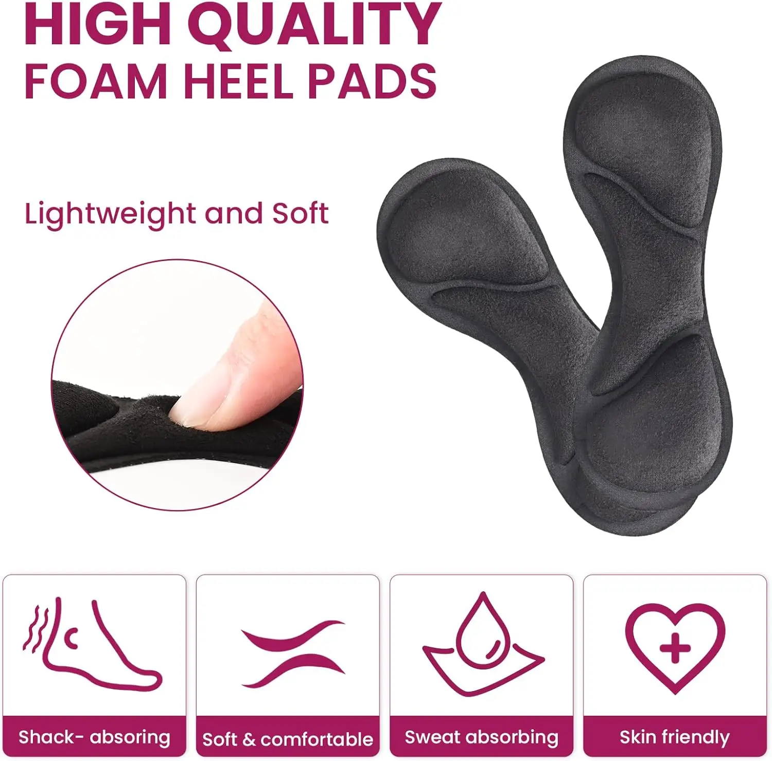 وسادة نعل للكعب للأحذية الكبيرة جدًا، واقي كعب ذاتي اللصق، إدراج تحسين مناسب الحذاء والراحة، يمنع انزلاق الكعب #2