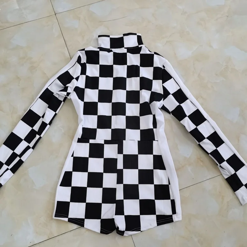 Disfraz de Piloto de Carreras a Cuadros para Fiesta de loween, Carnaval, Cetición, Animadora, Actuación, Ropa Étnica pa...