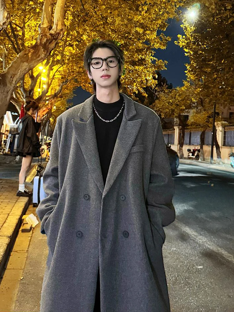 

Мужское шерстяное пальто Cleanfit с подплечниками, осенне-зимнее, в британском стиле, шикарное, ветрозащитное, с длинными рукавами, двубортное