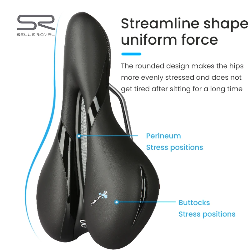 SELLE ROYAL Silica GEL Bicycle Saddle Rail Hollow Breathable Shock Absorbin Comfortable Men Women MTB Road Bike Seat Cushion