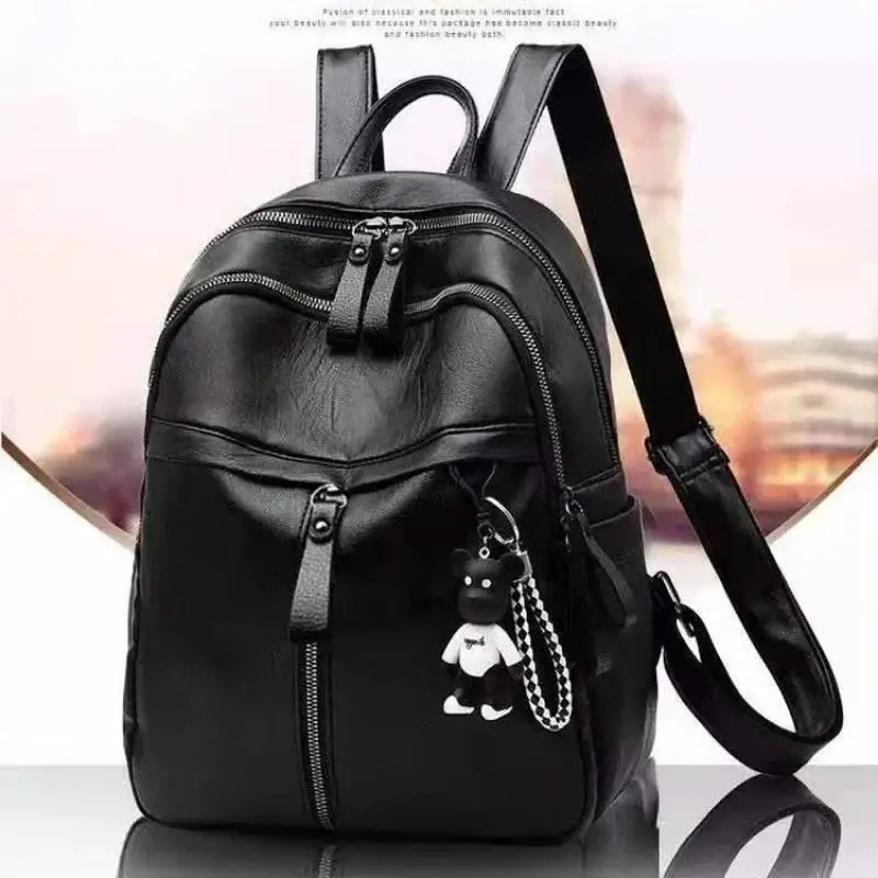 New PU Leather Backpack Purse Cross Shoulders Daypack Ulti-Function Small School Bags Gift