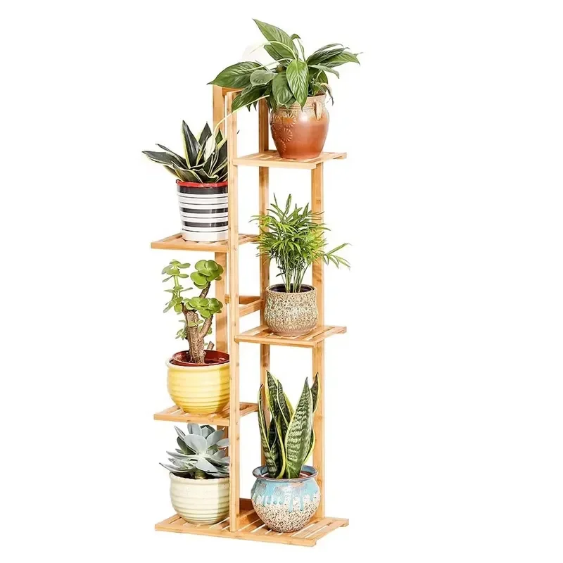 Bamboo Flower Stand Multi Tier Plant Pot Holder Indoor Outdoor Garden Display Rack for Potted Plants Home Decor Shelf Unit