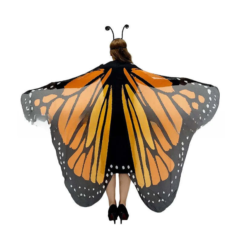 Oldmoom Cape Ailes De Papillon De Nuit – Déguisement Enfant – Polyester Léger – Costume Danse, Fête, Cosplay – 50x22 Cm