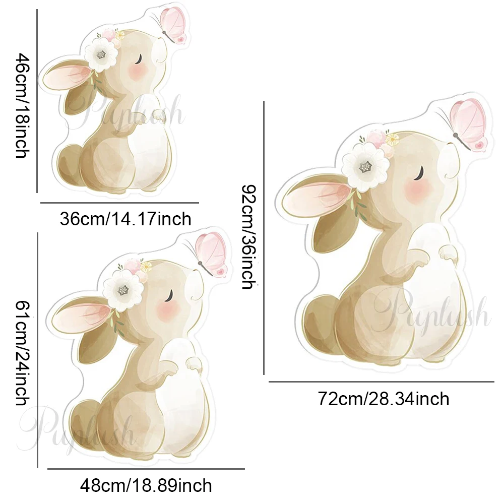 45/61/92cm Cute Bunny Cardboard Cutouts Butterfly Rabbit Backdrop Board for Baby Shower Wedding Birthday Party Prop Decoration