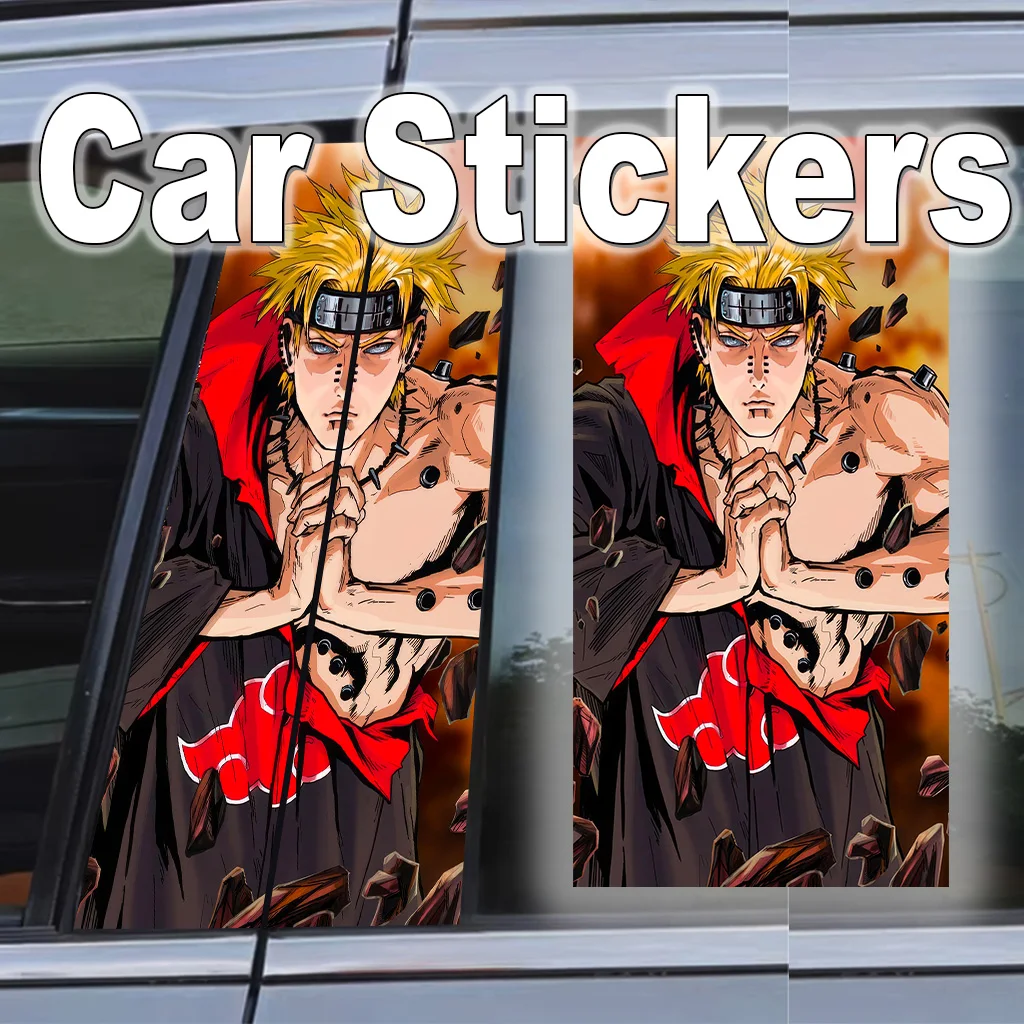 

Naruto Anime Car B Pillar Stickers Waterproof Scratch-Resistant Decal Self-Adhesive Poster Auto Exterior Gift Easy Apply Decor